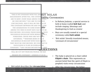 AQA Judaism. What is Brit Milah?