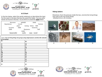 Year 3 Worksheets on the 7 Life Processes of Living Things (Cambridge International Primary Program)