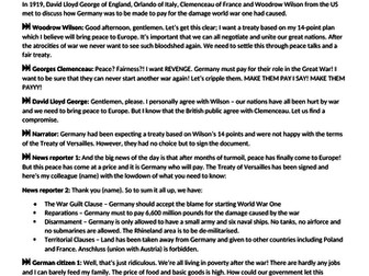 Causes of WW2: Readers Theatre