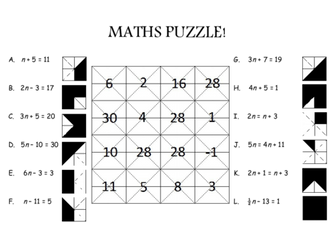 Solving equations Puzzle