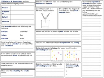 exploring science year 7 revision worksheets teaching resources