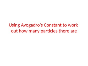 Using Avagadro's Constant in mole calculations