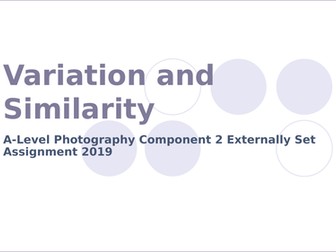 A-level Photo Exam 2019 Starting Points