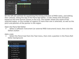 Logic Pro X Piano Roll Help Sheet