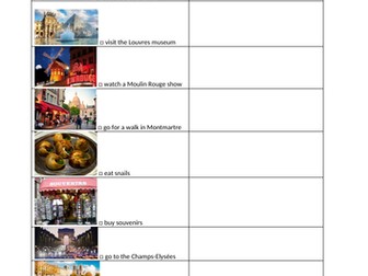 Pairwork futur tense - holiday in Paris