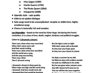 Claude Michel Schonberg - EDUQAS A-Level Music - Musical Theatre (Option C)