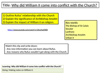 Why did William II come into conflict with the Pope?