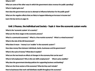 LIBF CEFE Unit 1 FIS - Revision questions for Topics 5 and 6