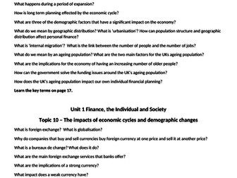 LIBF CEFE Unit 1 FIS - Revision Questions for Topics 9 and 10