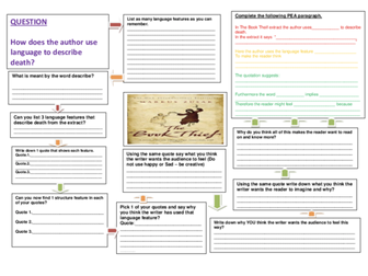 Low Ability worksheet for AQA Language Paper 1 Q2