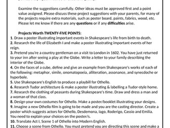 KS3 Othello Acts 1-3 lessons and assessment