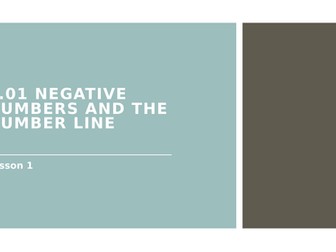 Adding & Subtracting Negative Numbers a Mastery Approach