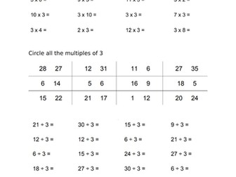 Multiplying by 3 fluency to mastery