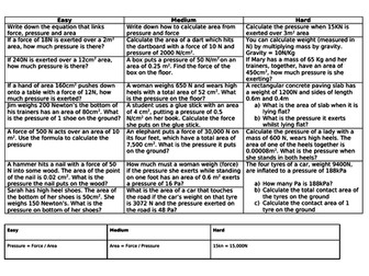 Pressure Calculations differentiated