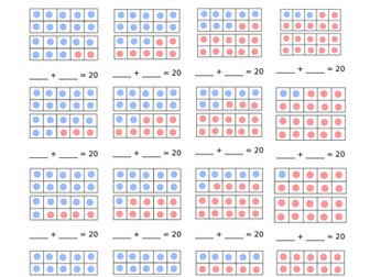 Number bonds to 20 tens frame resource