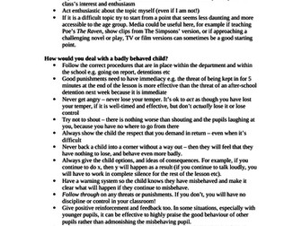 PGCE interviews with relevant ans.