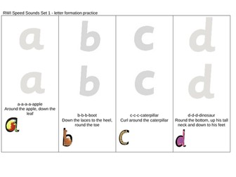 RWI  Speed Sounds Set 1 Letter practice sheets