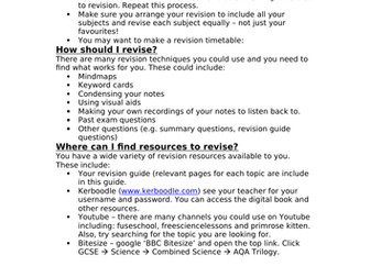 Revision Checklist for GCSE Science - Chemistry (AQA Trilogy, Foundation Tier)