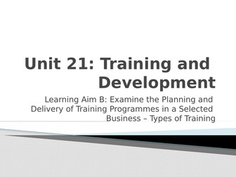 BTEC Business Level 3 Unit 21 Learning Aim B Part 1
