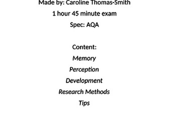 AQA 9-1 GCSE psychology summary booklet