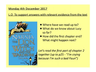 The Lion, The Witch and The Wardrobe - Reading Lesson; Finding Evidence in the text (Y4/5)