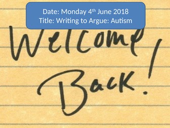 Opinion writing - autism and smaking children