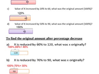 Reverse percentage change questions with shapes to understand the ratio