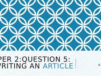 Writing an article
