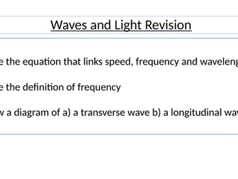 Revision AQA P6 Waves