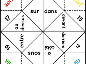 French prepositions fortune teller