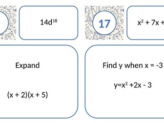 Key Algebraic Skills Treasure Hunt