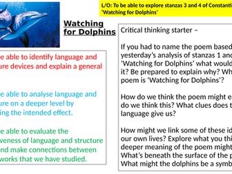 Watching for Dolphins Lesson 2 and 3