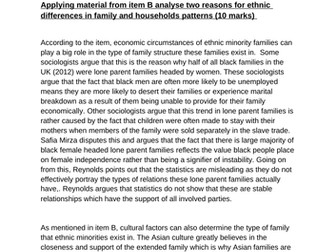 A* exemplar ethnic minorities family structures question