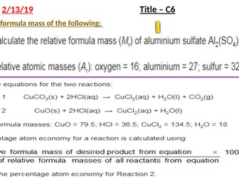 Review of AQA C6