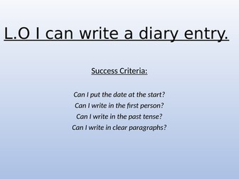 Diary Entry: Year 2 / Year 3: A day at the seaside.