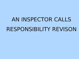 An Inspector Calls - Responsibility