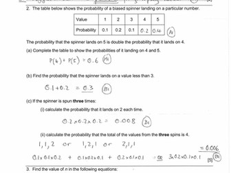 IGCSE Probability Test