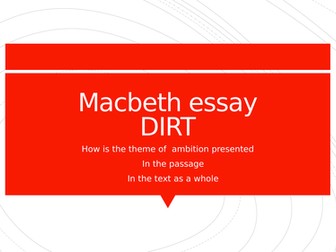 Macbeth Ambition DIRT