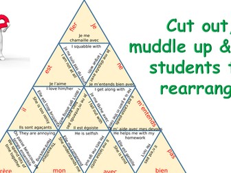 A tarsia puzzle on the topic of relationship/mon caractere  studio 2 module 3