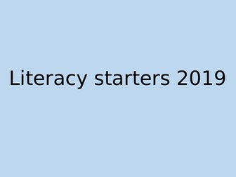 Literacy Starters