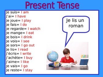 Key verbs in different tenses display