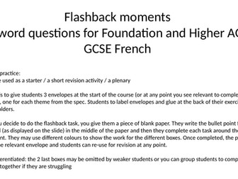 FlashBack Moments - AQA GCSE French 90-word prompts