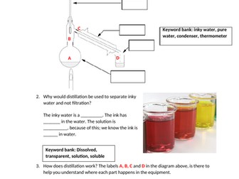 Year 7 Distillation worksheet