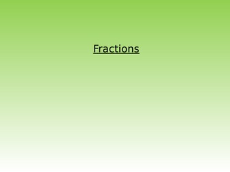 Year 4 - What is a fraction? (White Rose Maths)