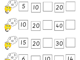 Number Patterns Sequences 2,5,10  forwards and backwards