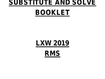 Substitute and Solve Booklet