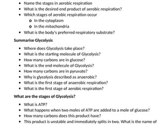 OCR A - Respiration: Glycolysis