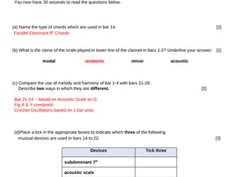 Debussy Exam Question and Mark Scheme
