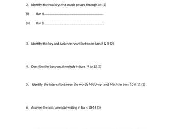 Edexcel A Level Music Bach Question