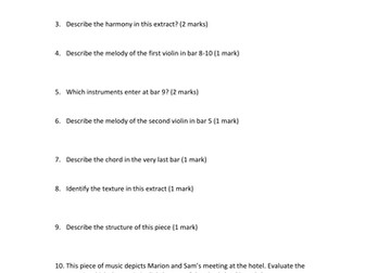 Edexcel A Level Music Marion from Psycho